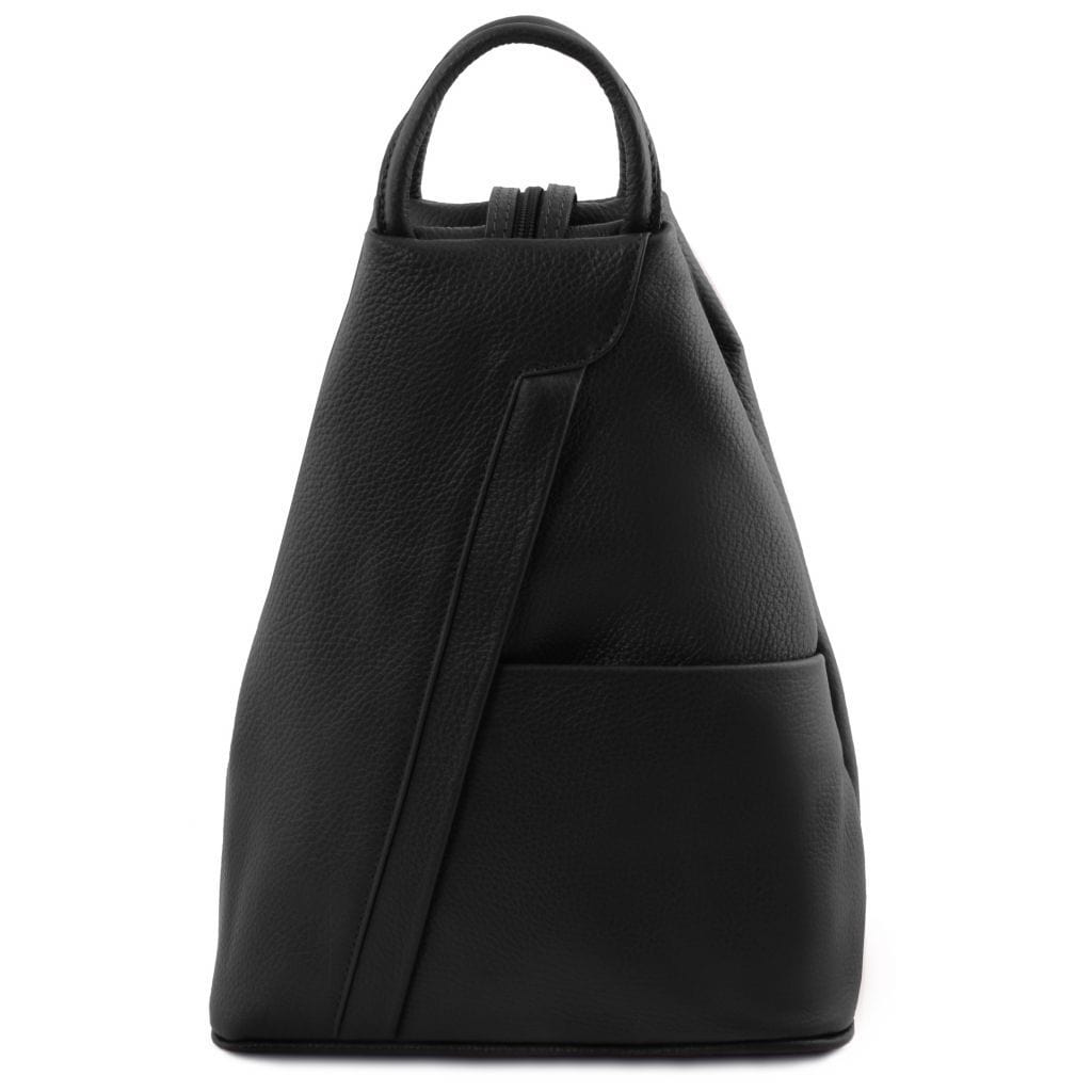 Zaini in pelle Nero Shanghai - Zaino italiano in pelle martellata | TL141881 San Rocco Italia