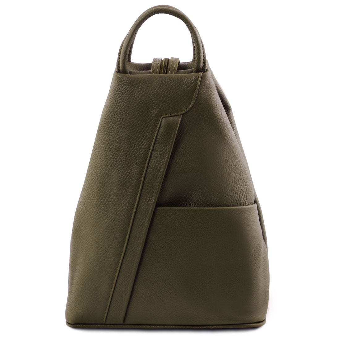 Zaini in pelle Verde bosco Shanghai - Zaino in pelle italiana martellata | TL141881 San Rocco Italia