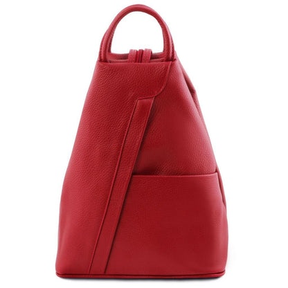Zaini in pelle Rosso rossetto Shanghai - Zaino italiano in pelle martellata | TL141881 San Rocco Italia
