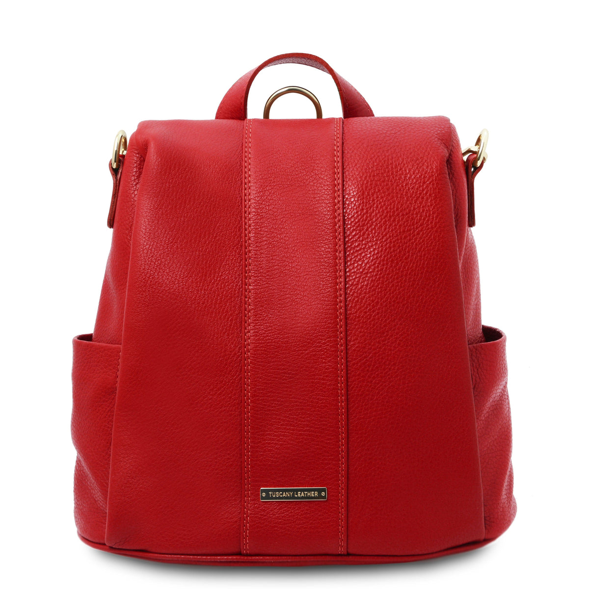 Lederrucksäcke Lippenstiftrot TL Bag - Rucksack aus weichem Leder - Verwandelbare 2-in-1-Rucksack-/Schultertasche | TL142138 San Rocco Italia