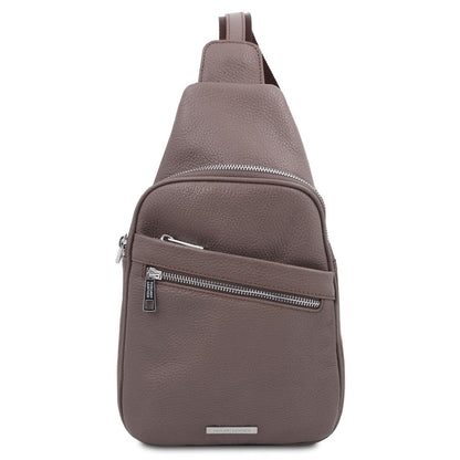 Leather bags for men Grey Albert - Soft leather crossover bag | TL142022 sling bag San Rocco Italia