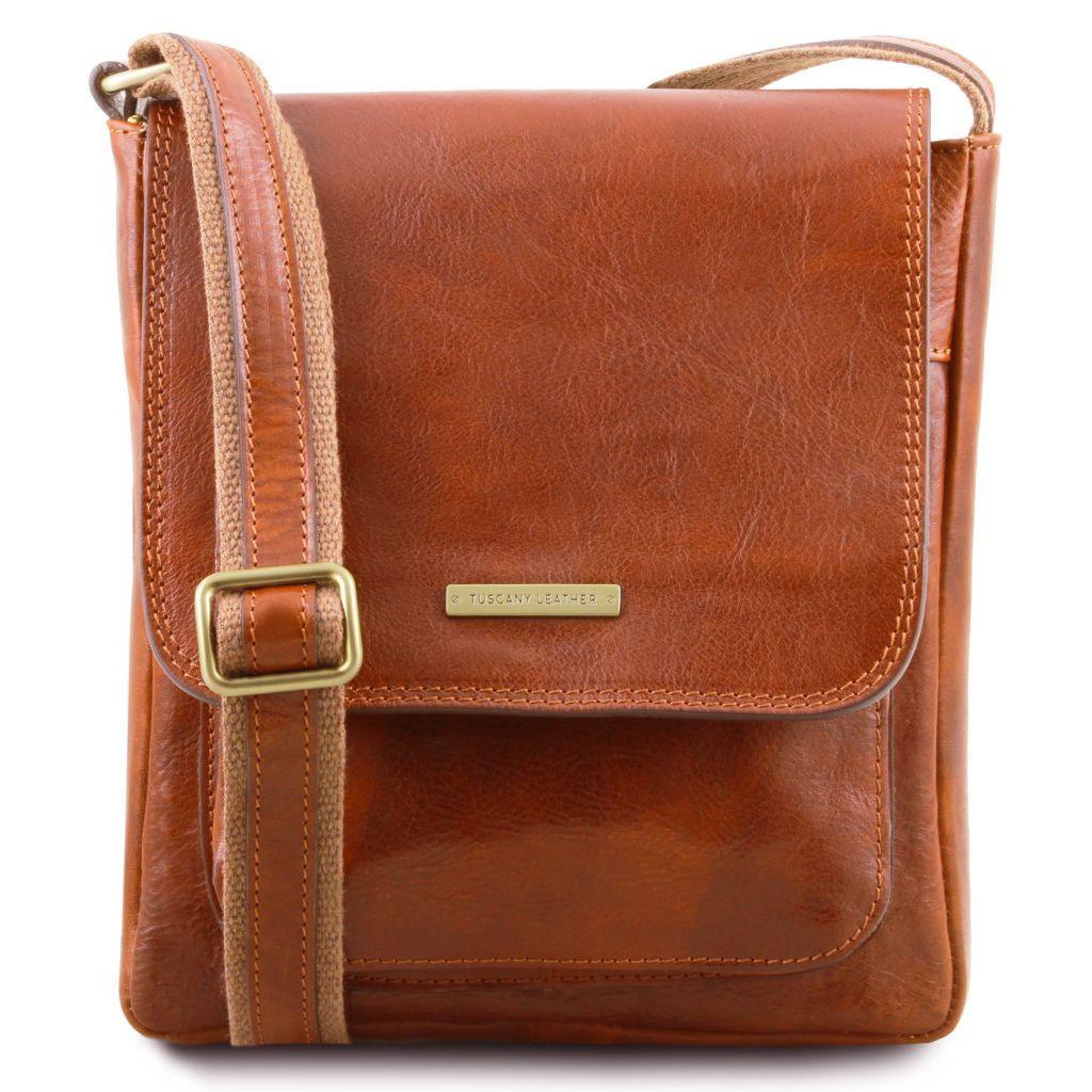 Ledertaschen für Herren Honig Jimmy - Herren-Crossbody-Tasche aus Leder mit Fronttasche | TL141407 San Rocco Italia