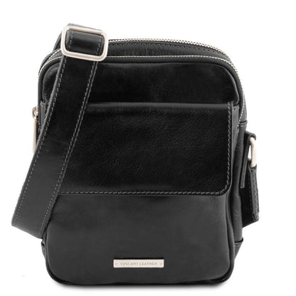 Ledertaschen für Herren Schwarz Larry - Leder-Crossbody-Tasche | TL141915 San Rocco Italia