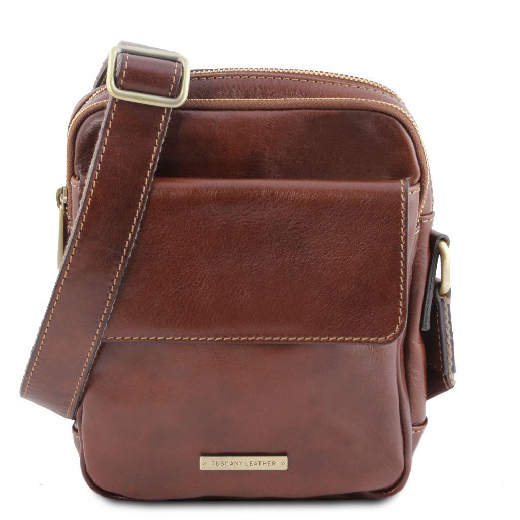 Ledertaschen für Herren Braun Larry - Leder-Crossbody-Tasche | TL141915 San Rocco Italia