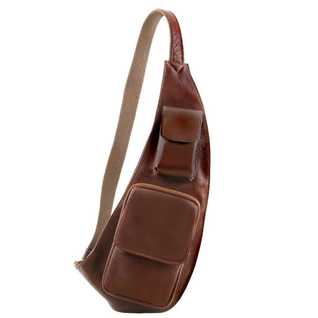 Borse da uomo in pelle Marrone Borsa crossover da uomo in pelle | TL141352 San Rocco Italia