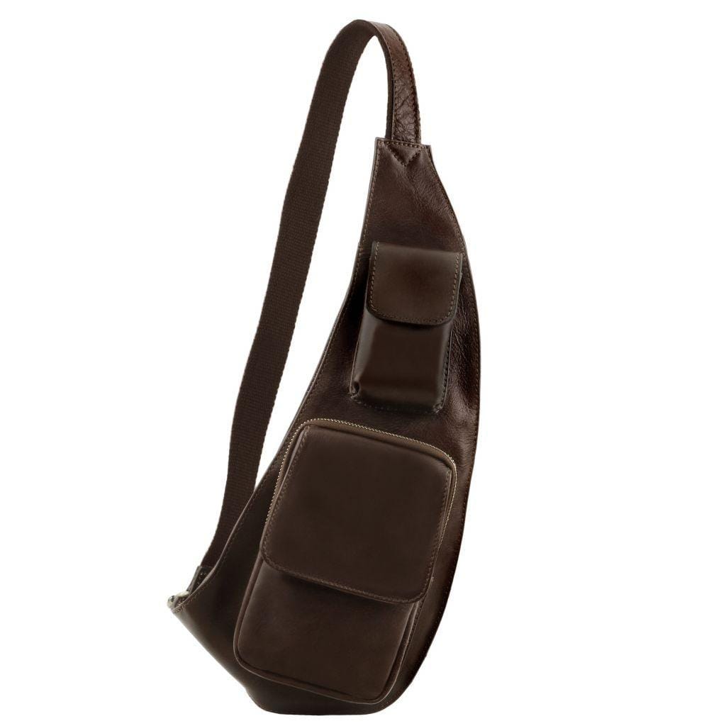Borse da uomo in pelle Marrone scuro Borsa crossover da uomo in pelle | TL141352 San Rocco Italia