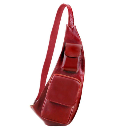 Borse da uomo in pelle Rosso Borsa crossover da uomo in pelle | TL141352 San Rocco Italia