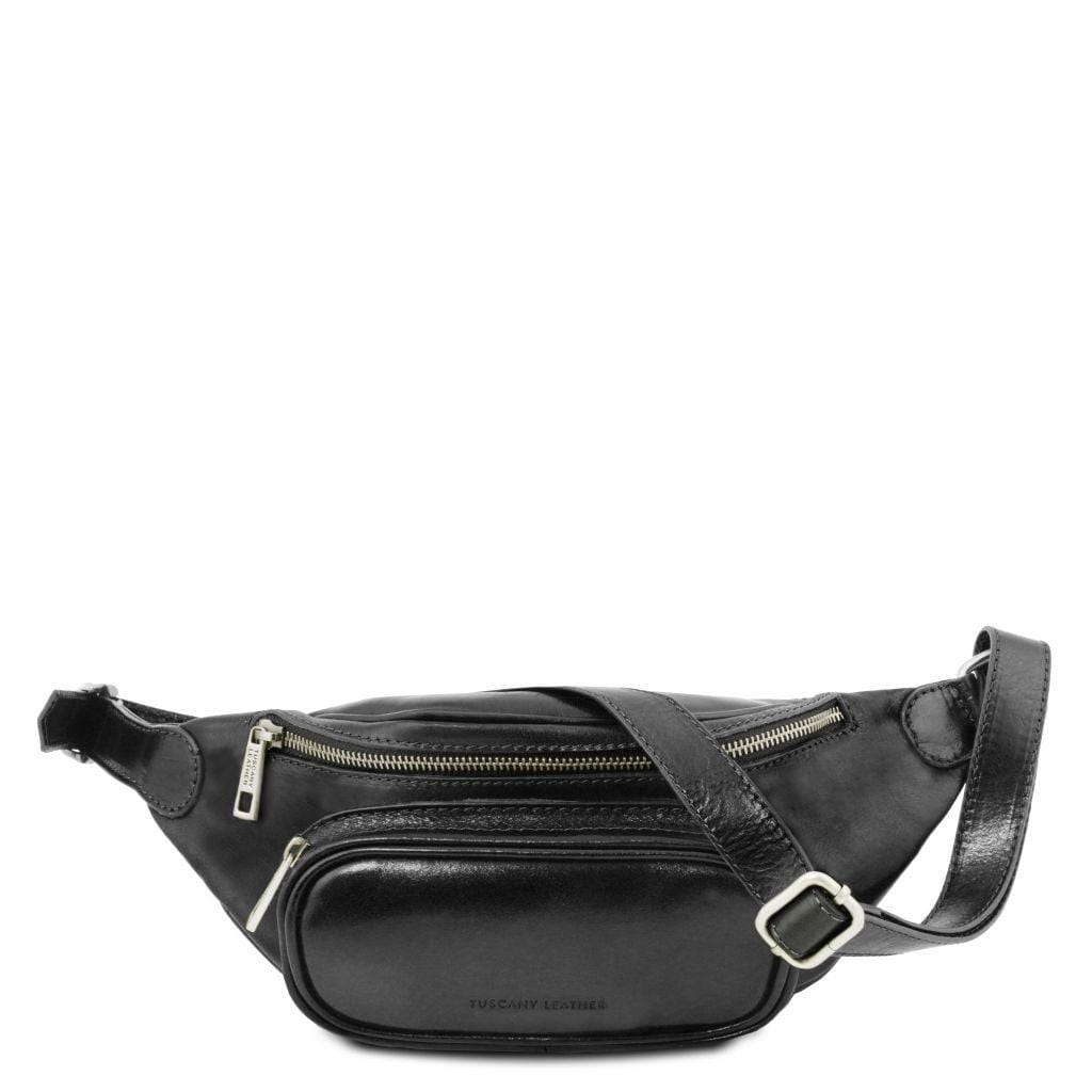 Bolsos de piel para hombre Negro Riñonera de piel italiana | TL141797 San Rocco Italia