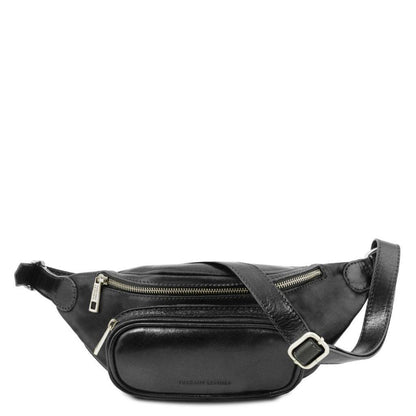 Bolsos de piel para hombre Negro Riñonera de piel italiana | TL141797 San Rocco Italia