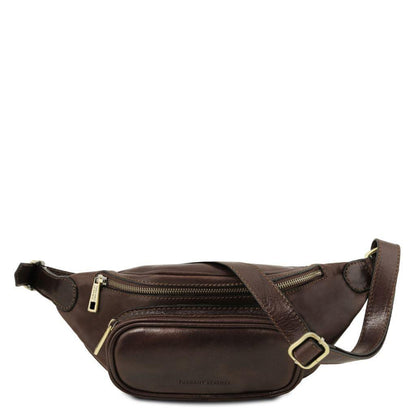 Bolsos de piel para hombre Marrón oscuro Riñonera de piel italiana | TL141797 San Rocco Italia