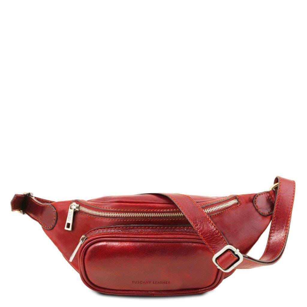 Bolsos de piel para hombre Rojo Riñonera de piel italiana | TL141797 San Rocco Italia