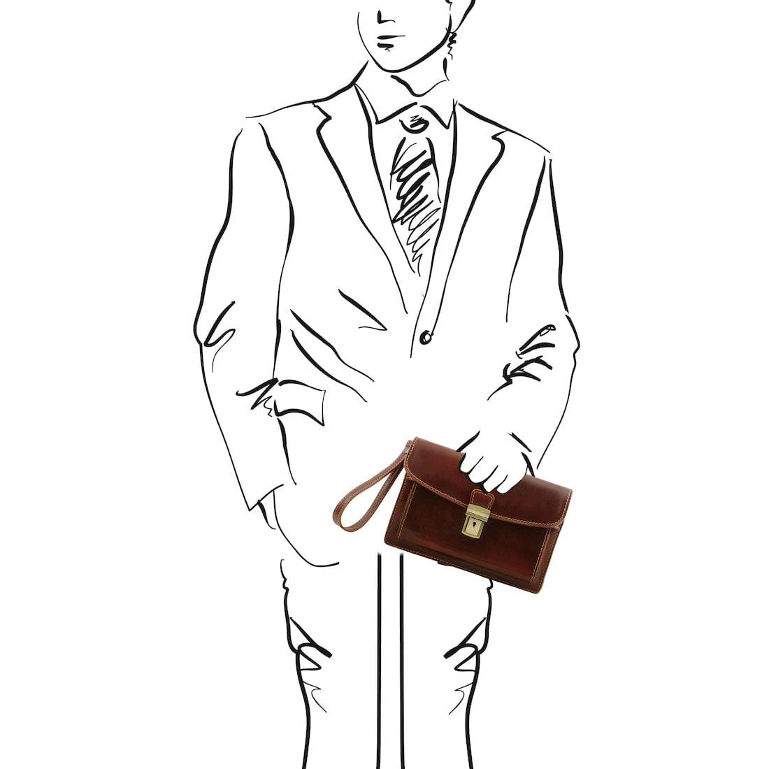Sacs homme en cuir Max - Pratique pochette de poignet homme en cuir | TL8075 San Rocco Italia