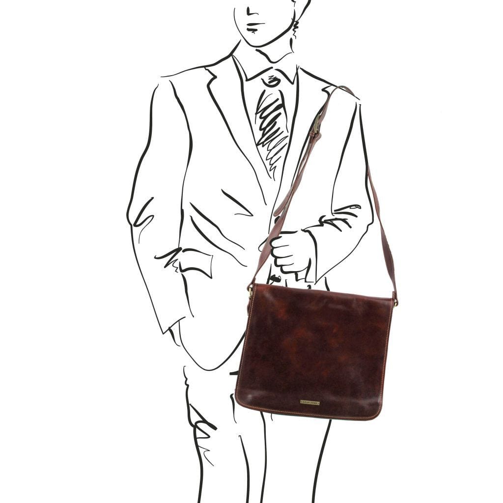 Leather bags for men TL Messenger double - Crossbody leather bag | TL90475 San Rocco Italia