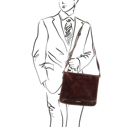 Leather bags for men TL Messenger double - Crossbody leather bag | TL90475 San Rocco Italia