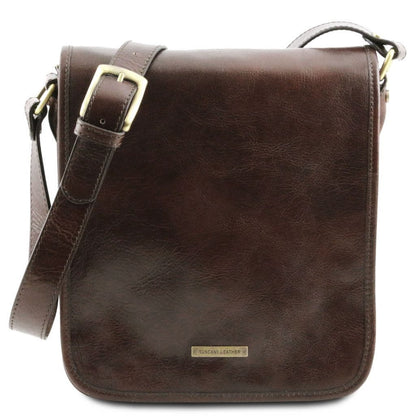 Ledertaschen für Herren Dunkelbraun TL Messenger - Leder-Schultertasche mit zwei Fächern | TL141255 San Rocco Italia