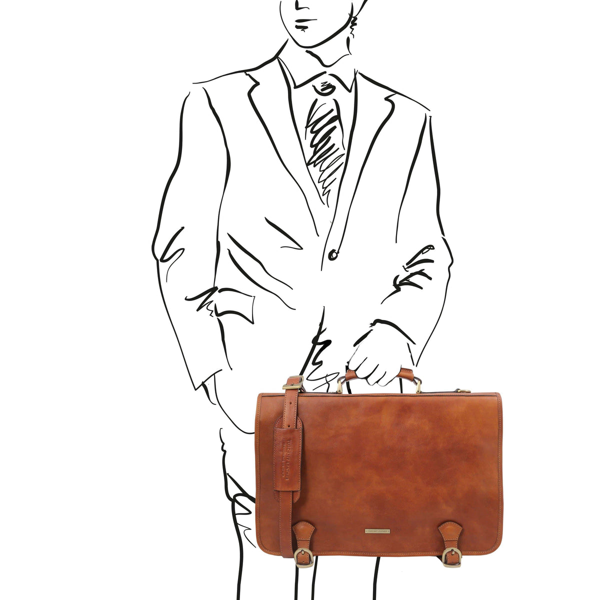 Leather briefcases Ancona - Leather messenger bag | TL142073 San Rocco Italia