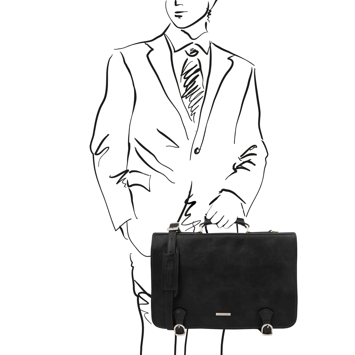 Leather briefcases Ancona - Leather messenger bag | TL142073 San Rocco Italia