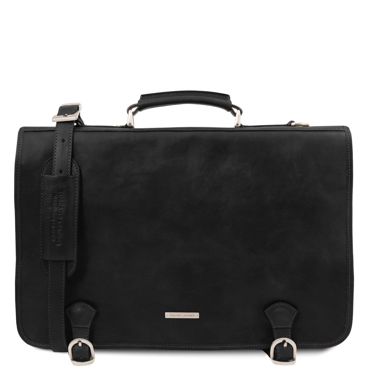 Leather briefcases Black Ancona - Leather messenger bag | TL142073 San Rocco Italia