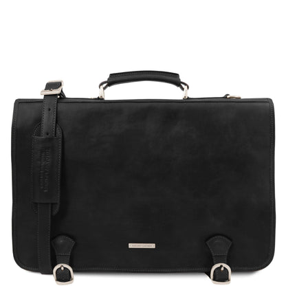 Leather briefcases Black Ancona - Leather messenger bag | TL142073 San Rocco Italia