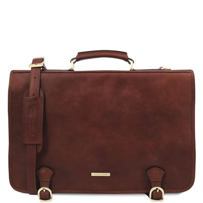 Leather briefcases Brown Ancona - Leather messenger bag | TL142073 San Rocco Italia