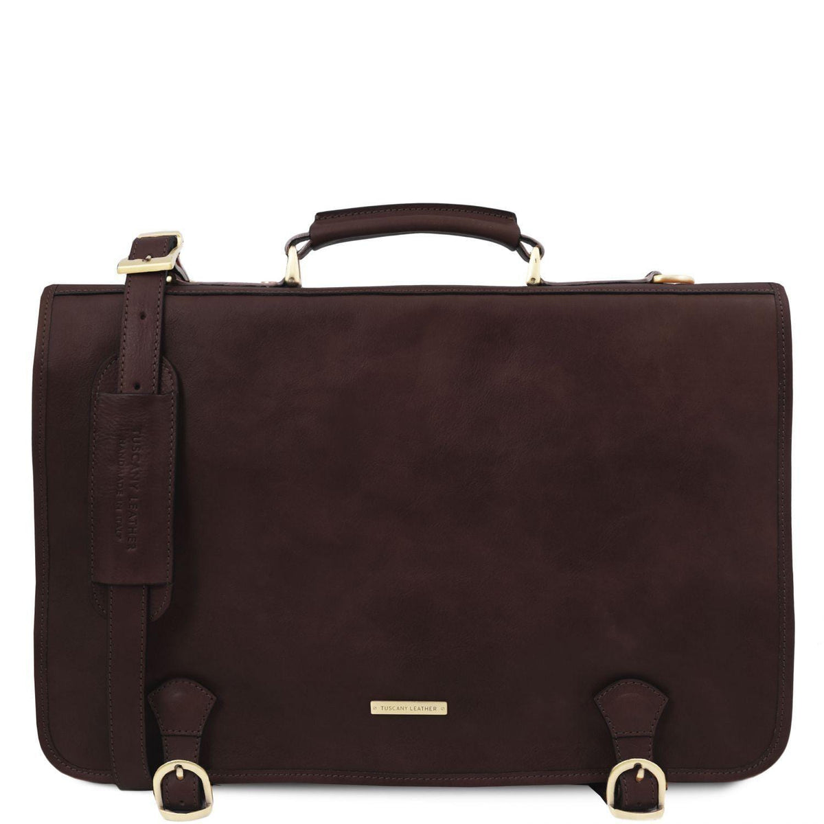 Leather briefcases Dark Brown Ancona - Leather messenger bag | TL142073 San Rocco Italia