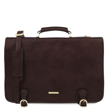 Leather briefcases Dark Brown Ancona - Leather messenger bag | TL142073 San Rocco Italia