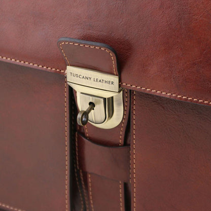 Leather briefcases Assisi - Leather briefcase 3 compartments | TL141825 San Rocco Italia