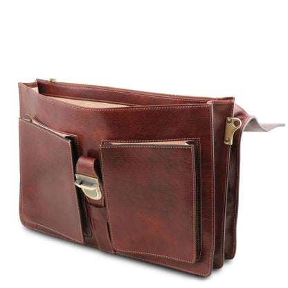 Leather briefcases Assisi - Leather briefcase 3 compartments | TL141825 San Rocco Italia