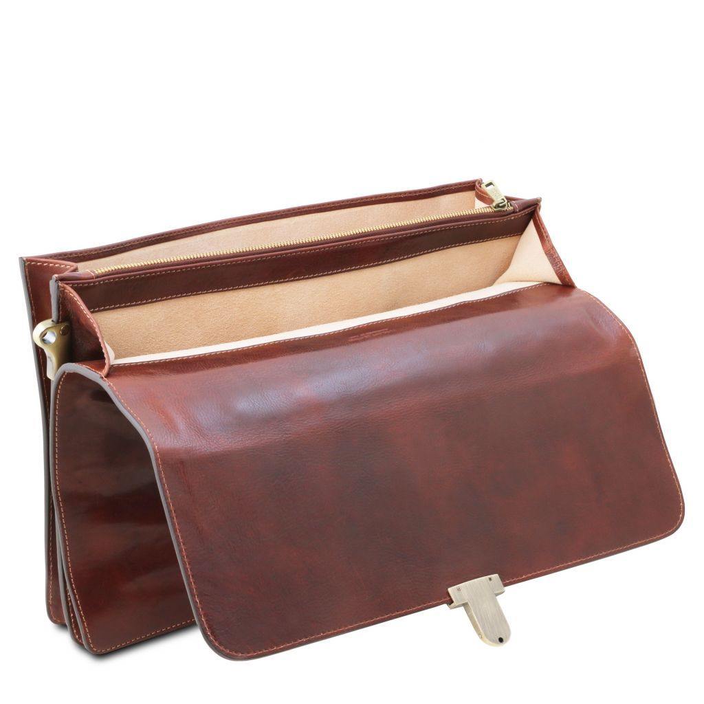 Leather briefcases Assisi - Leather briefcase 3 compartments | TL141825 San Rocco Italia