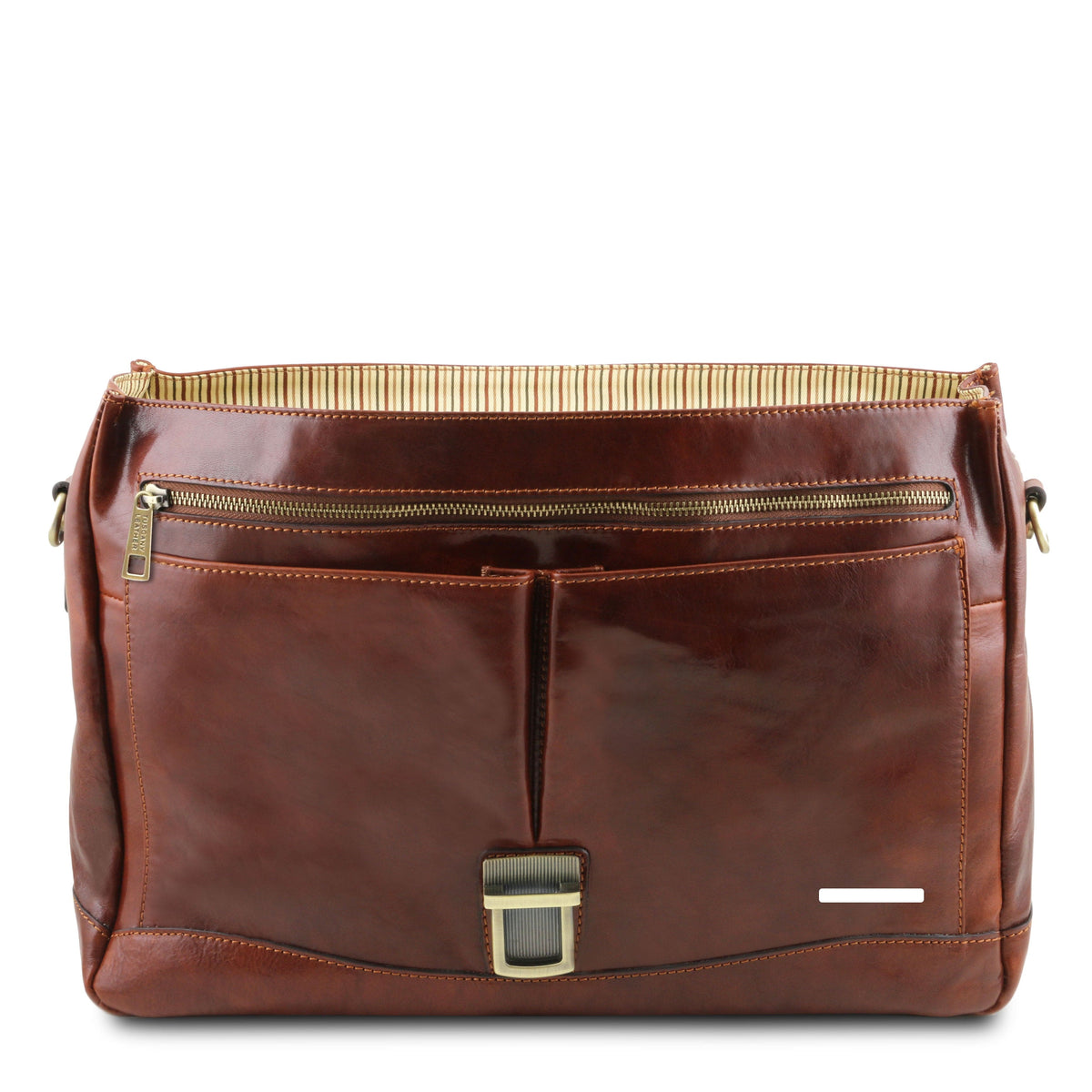 Leather briefcases Mantova - Leather multi compartment TL SMART briefcase with flap | TL142068 messenger bag San Rocco Italia