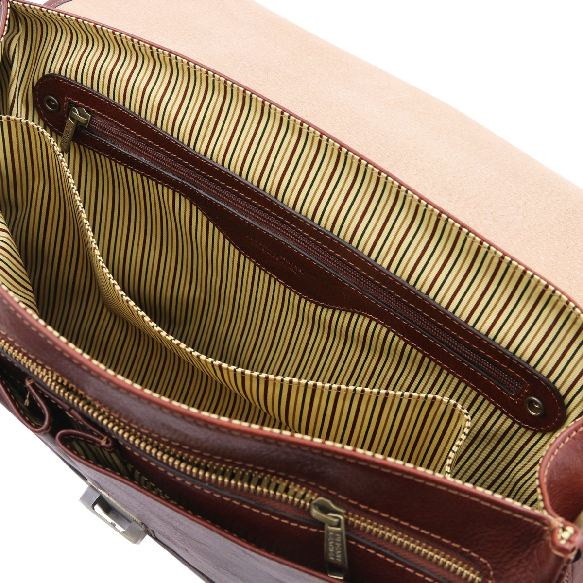 Leather briefcases Mantova - Leather multi compartment TL SMART briefcase with flap | TL142068 messenger bag San Rocco Italia