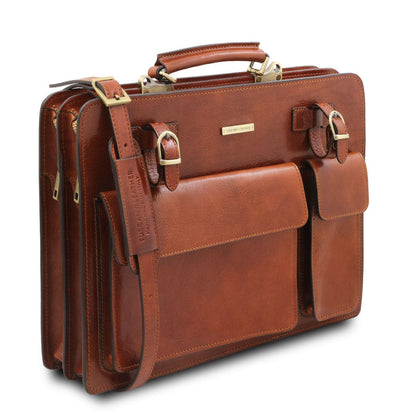 Leder-Aktentaschen Venezia - Leder-Aktentasche mit 2 Fächern | TL141268 San Rocco Italia