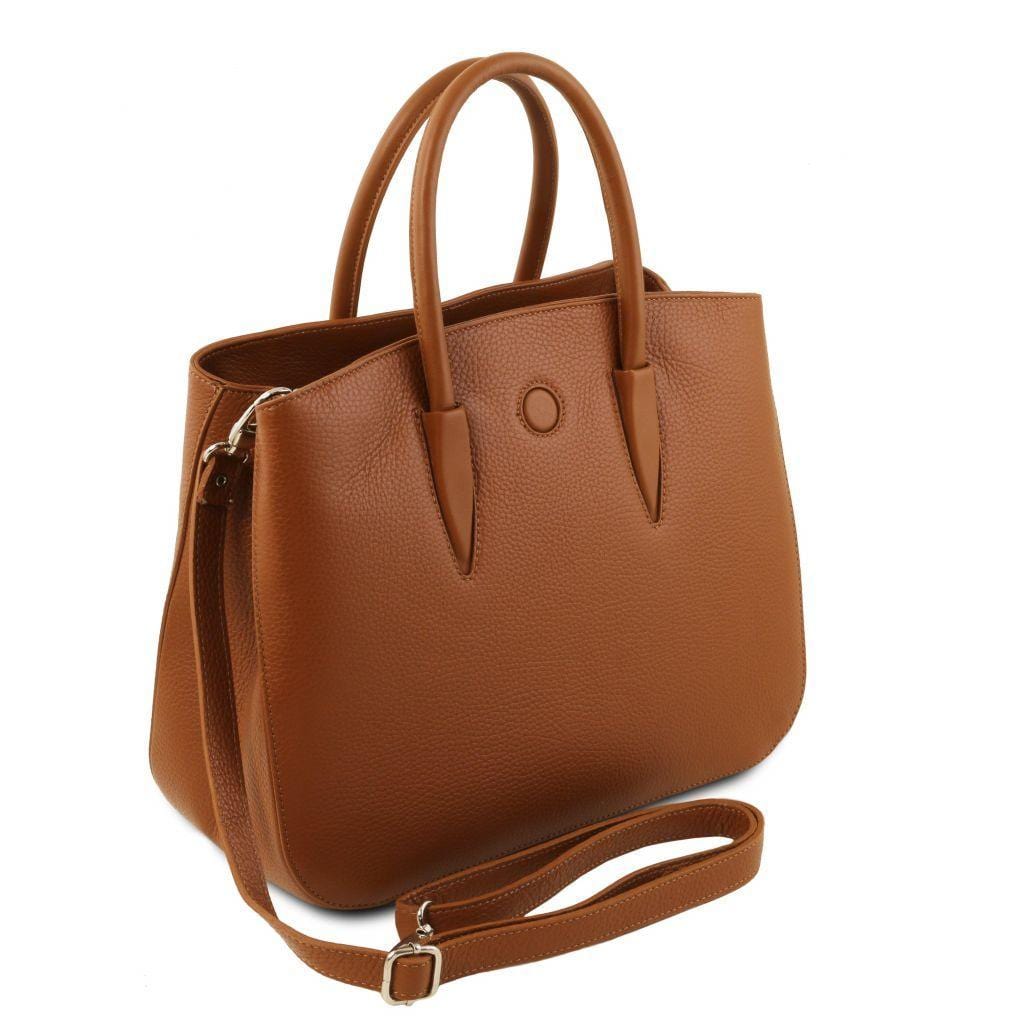 Leather handbags Camelia - Italian leather tote bag | TL141728 San Rocco Italia
