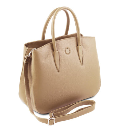 Leather handbags Camelia - Italian leather tote bag | TL141728 San Rocco Italia
