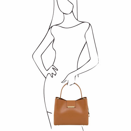 Leather handbags Clio - Palmellato leather bucket bag | TL141690 San Rocco Italia