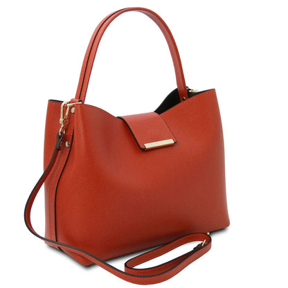 Leather handbags Clio - Palmellato leather bucket bag | TL141690 San Rocco Italia