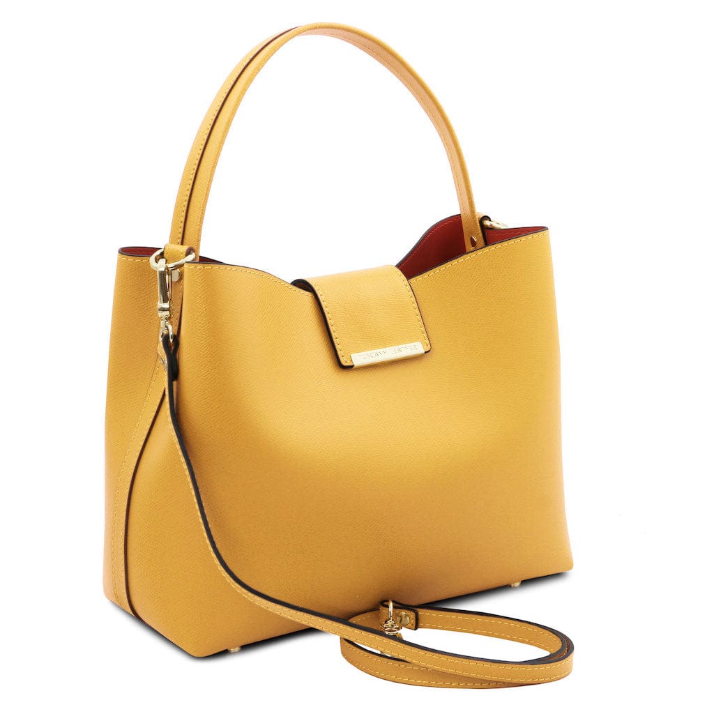 Leather handbags Clio - Palmellato leather bucket bag | TL141690 San Rocco Italia