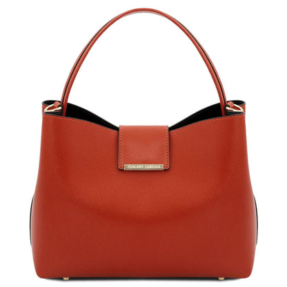 Leather handbags Brandy Clio - Palmellato leather bucket bag | TL141690 San Rocco Italia