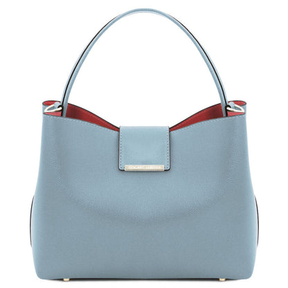 Leather handbags Light Blue Clio - Palmellato leather bucket bag | TL141690 San Rocco Italia