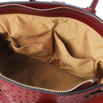 Leather handbags TL Bag - Handbag in ostrich-print leather | TL142120 San Rocco Italia