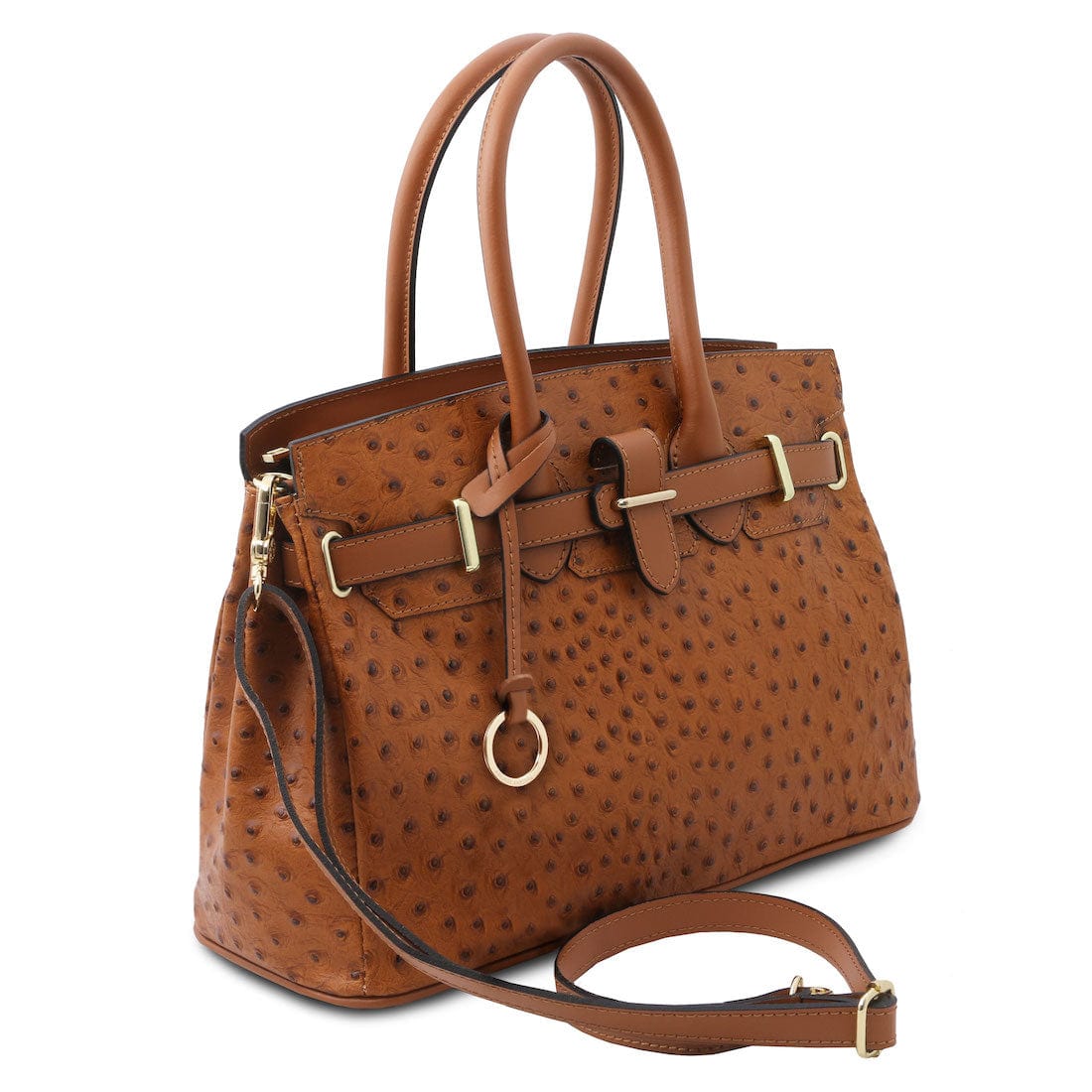 Leather handbags TL Bag - Handbag in ostrich-print leather | TL142120 San Rocco Italia