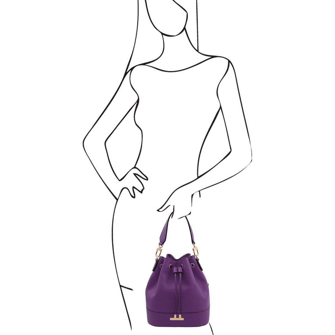 Leather handbags TL Bag - Leather bucket bag | TL142146 San Rocco Italia