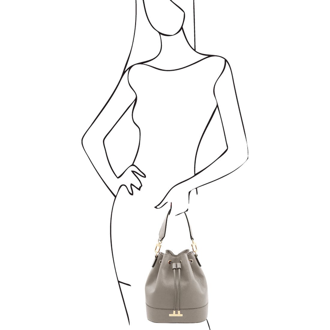 TL Bag - Leather bucket bag | TL142146 - Premium Leather handbags - Shop now at San Rocco Italia
