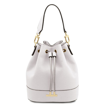 Leather handbags White TL Bag - Leather bucket bag | TL142146 San Rocco Italia