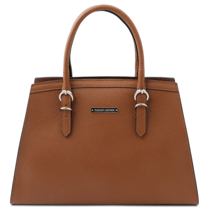 Leren handtassen Cognac TL Bag - Italiaanse leren handtas | TL142147 San Rocco Italia