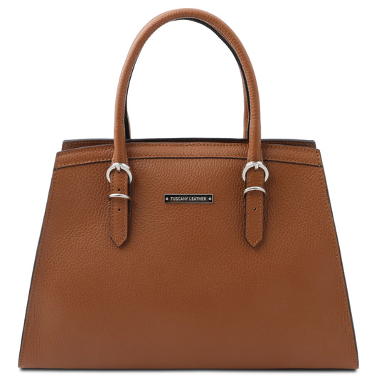 Leather handbags Cognac TL Bag - Italian leather handbag | TL142147 San Rocco Italia