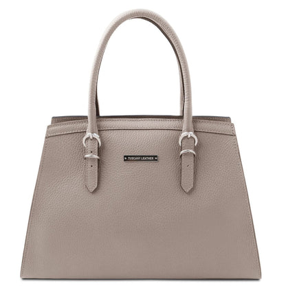 Leren handtassen Lichtgrijs TL Bag - Handtas van Italiaans leer | TL142147 San Rocco Italia
