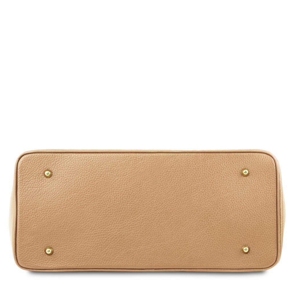 Leather handbags TL Bag - Leather handbag with golden hardware | TL141529 San Rocco Italia