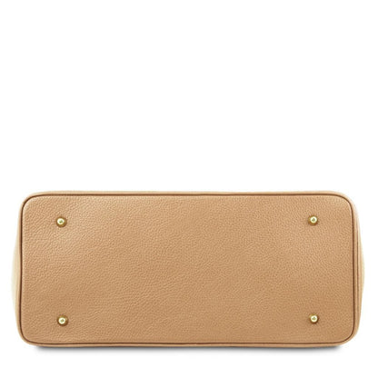 Leather handbags TL Bag - Leather handbag with golden hardware | TL141529 San Rocco Italia