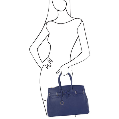 Leather handbags TL Bag - Leather handbag with golden hardware | TL141529 San Rocco Italia
